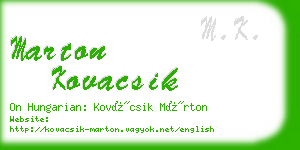 marton kovacsik business card